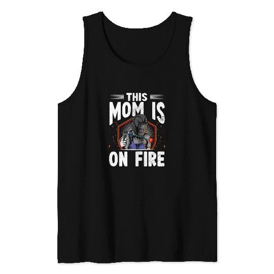 Womens This Mom Is OnSteelworks Metal Crafter Welder Welding Tank Tops