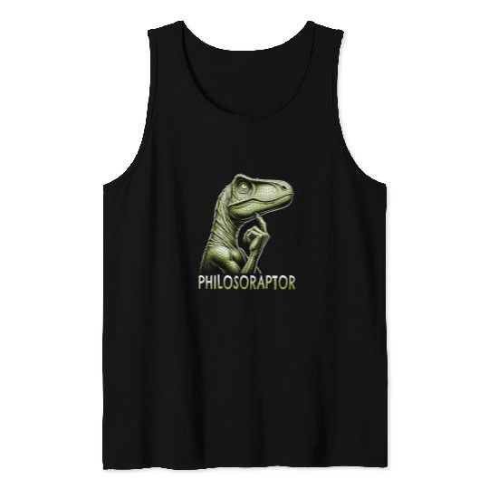 Philosoraptor Philosophy Teacher Student Velociraptor Tank Tops
