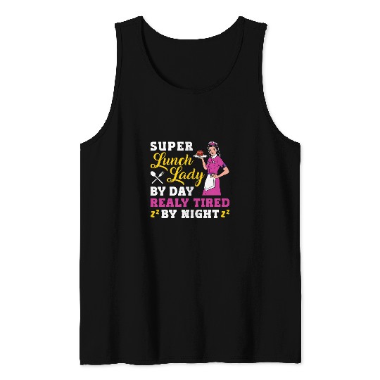 School Cafeteria Worker Lunch Lady Apple Super Lunch Lady By Tank Tops