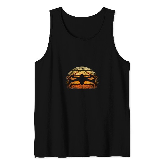 Retro Flying Drone Pilot Quadcopter Racer Remote Control Tank Tops