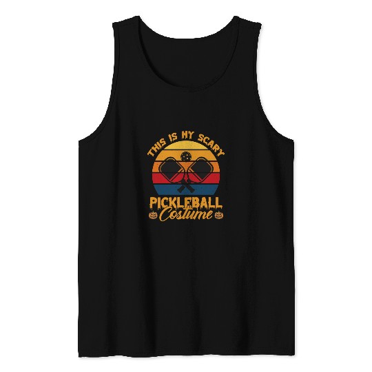 Halloween Pickleball Tee My Scary Pickleball Costume Tank Tops