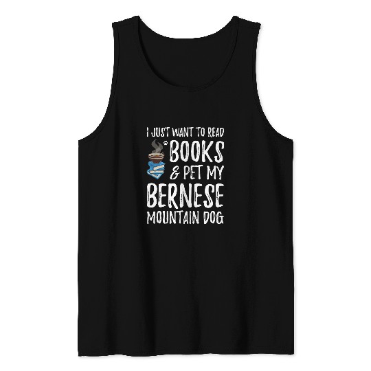 Bernese Mountain Avid Book Reader Dog Mom Gift Tank Tops
