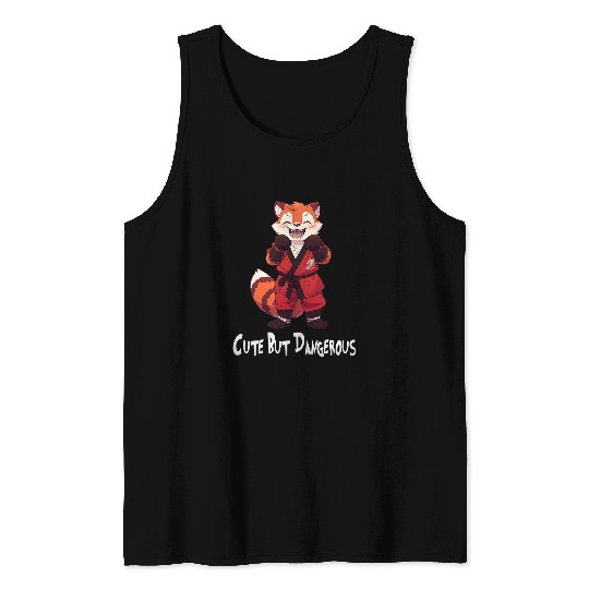 Cute But Dangerous Funny RedPanda Karate Tank Tops