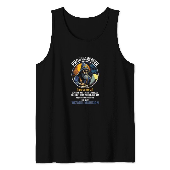 Funny Programmer Definition Information Technology Coding Tank Tops