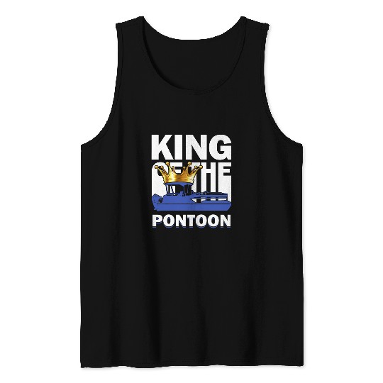 king of pontoon boat captain captoon summer camp Tank Tops