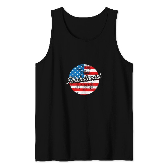 Phlebotomist US Flag Proud American Phlebotomy Venipuncture 1 Tank Tops