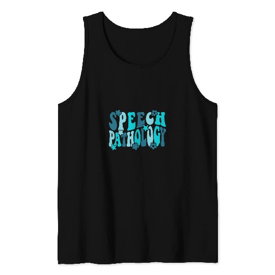 Groovy Retro Speech Therapy Therapist Speech Pathology Tank Tops
