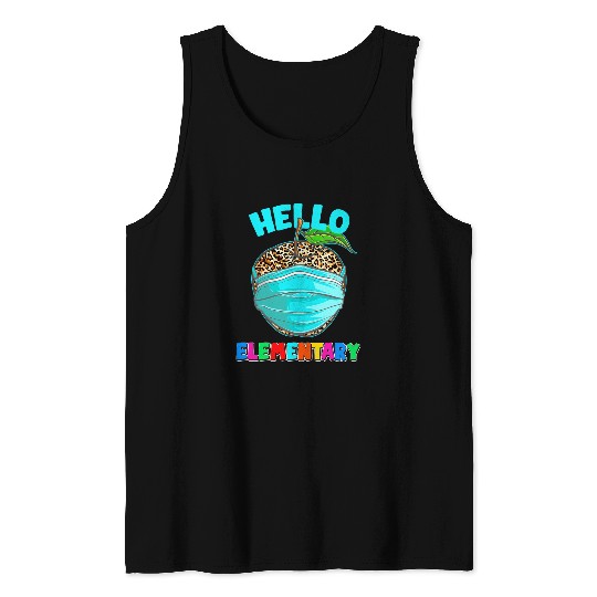 Hello Virtual Elementary Leopard Print for Teacher Student Tank Tops