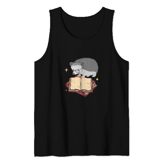 Hedgehog Book Reading Tank Tops
