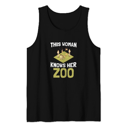 This Woman Knows Her Zoo Zoological Zoologist Zookeeper Tank Tops