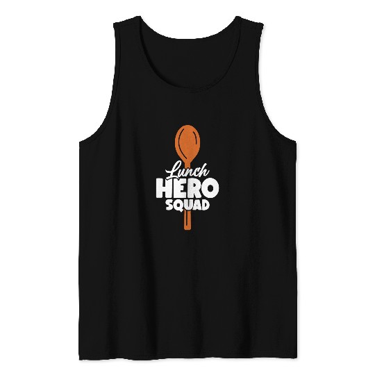School Lunch Hero Squad Funny Cafeteria Worker 2 Tank Tops
