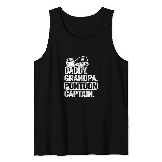 Lake Life Daddy Boating Dad Father Husband Pontoon Captain Tank Tops