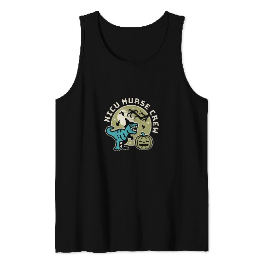NICU nurses Halloween Dinosaur Neonatal Intensive Care Unit Tank Tops