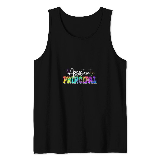 Tie Dye Assistant Principal Funny Back To School Worker Tank Tops