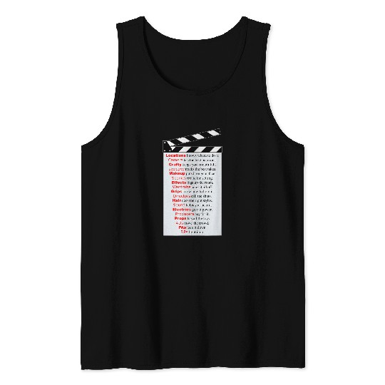 Movie Fan Film Clapper Dont Cut Location Camera Scripts Tank Tops
