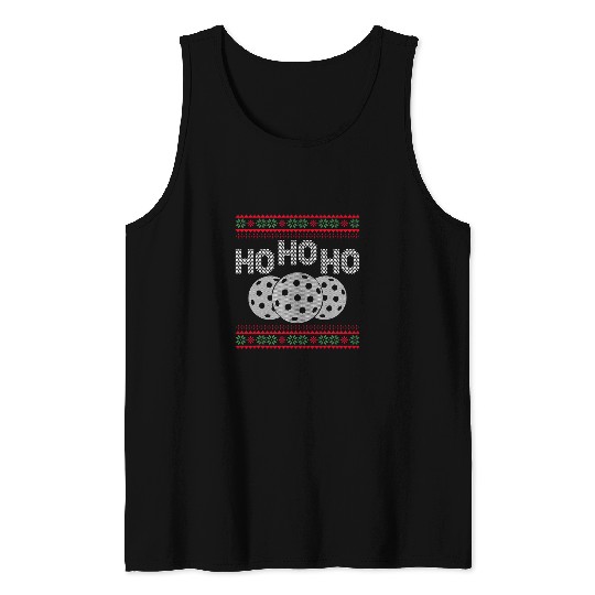 Ho Ho Ho Funny Santa Claus xmass Pickleball Balls Lover Tank Tops