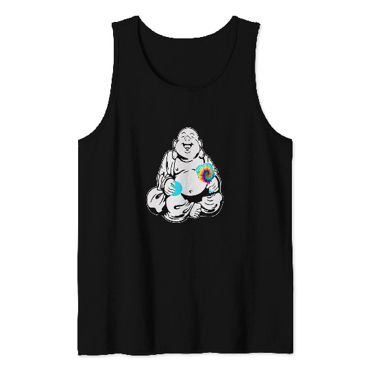 Laughing Buddha Pickleball Pickleballers Tie Dye Happy Tank Tops
