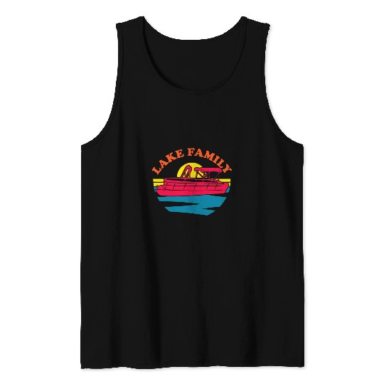 Lake Family Boating Weekend Summer Pontoon Boat Dad Mom Kid Tank Tops