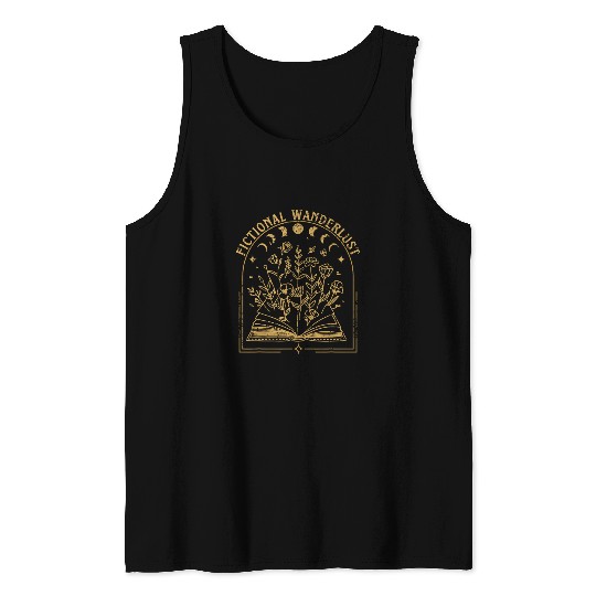 Fictional Wanderlust Book Lover Reading Mystical Celestial 2 Tank Tops