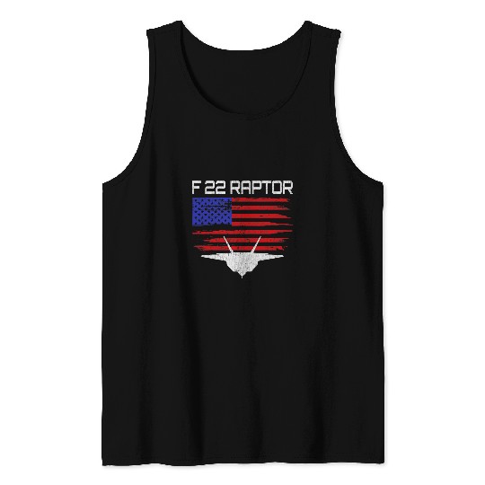 F22 Raptor American Flag Pilot Tank Tops