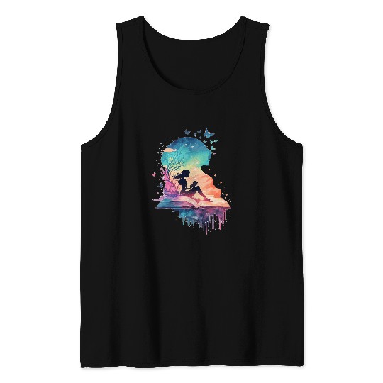 Celestial Fairy Reading Book Fantasy Novel Book Lovers Tank Tops