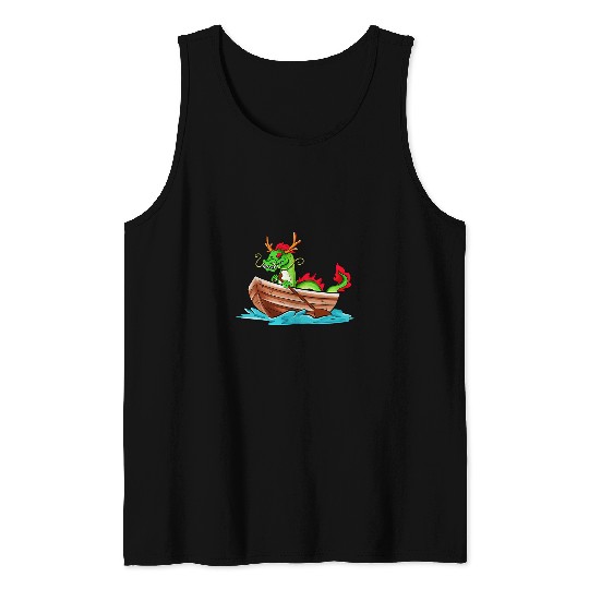 Chinese dragon in boat dragon boat Tank Tops