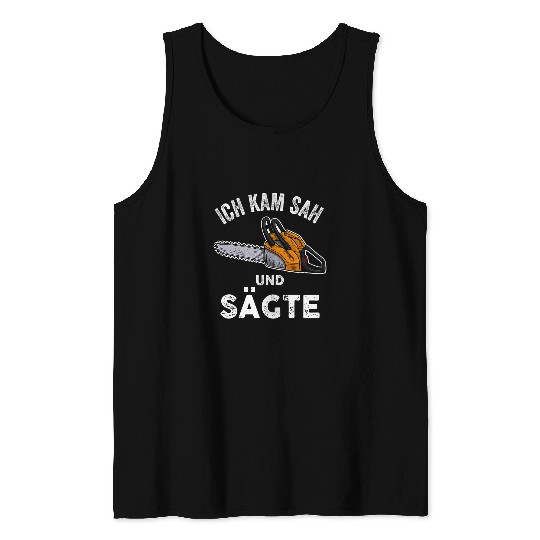 Sawmill Carpenter Carpenter Woodworker Chainsaw Profession 42 Tank Tops