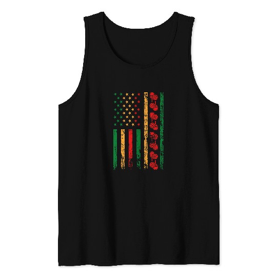 American Sports Flag Black History Month Pickleball Tank Tops