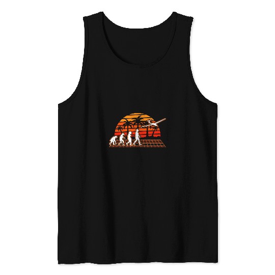 Glider Evolution Sunset Aerobatics Pilot Gliding Plane Tank Tops