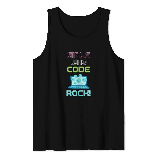 Girls Who Code Rock Programmer Computer Debugging Coder Tank Tops