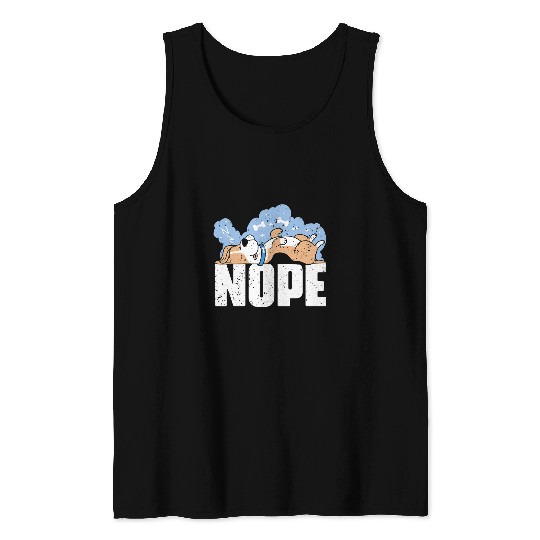 Nope Funny Beagle Pet Dog For Lazy Beagle Lovers Vet Student Tank Tops