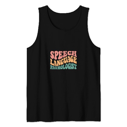 Speech Language Pathologist Retro SLP Therapy Pathology Tank Tops