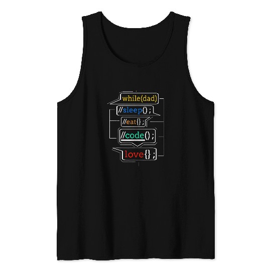 Programmer Dad Programmer Dad Gift Computer Code Dad Tank Tops