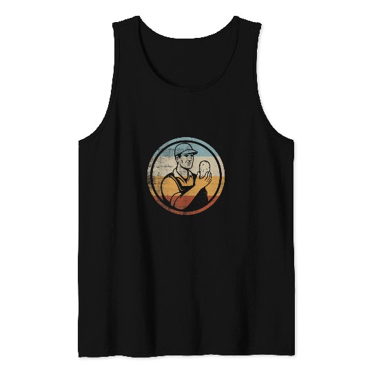 Retro Design Agriculture Potato Growing Potato Farmer Tank Tops