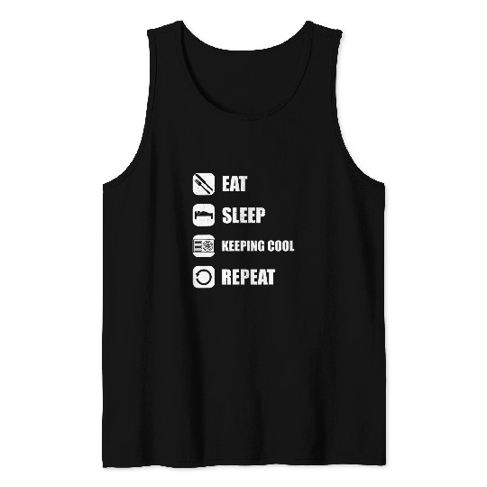 hvac technician eat sleep air conditioning repeat design Tank Tops