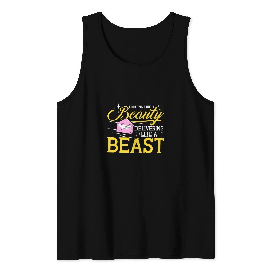 Looking like a beauty delivering like a beast mail lady Tank Tops