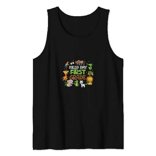 Field Day First Grade Zoo Field Trip  Teacher Kids Tank Tops