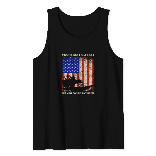American Flag USA Airboat Fanboat Airboating Swamp boat Tank Tops