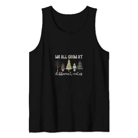 SPED Teacher Christmas We all Grow At Different Rates Neurod Tank Tops