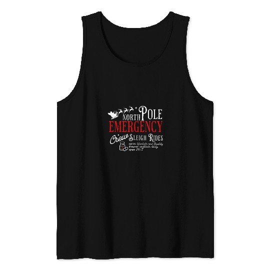 North Pole Emergency Crew Sleigh Rides ER nurses Christmas Tank Tops