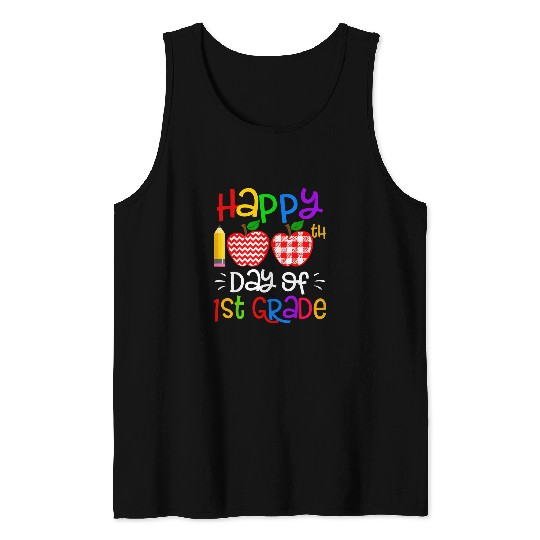 Happy 100th Day of Kindergarten Teacher or Student Gift 7 Tank Tops