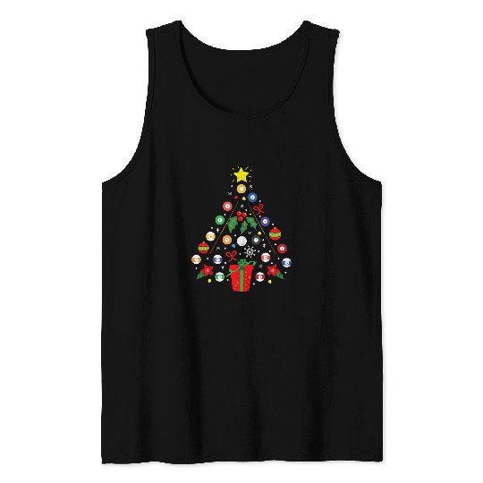 Billiards Pool Player Christmas Ornament Tree Funny Gift Men Tank Tops