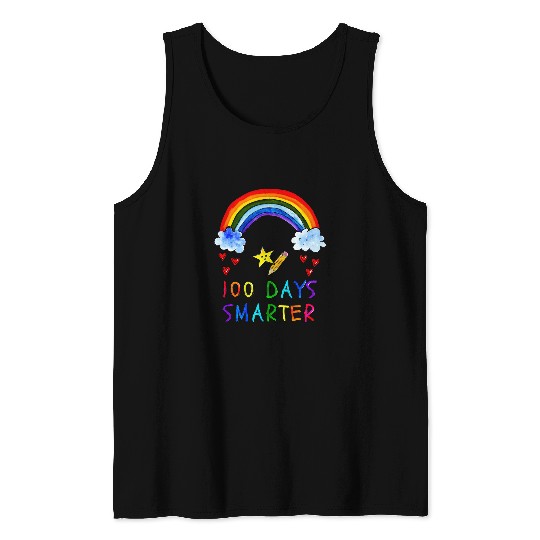 Happy 100th Day of Kindergarten Teacher or Student Graphic Tank Tops