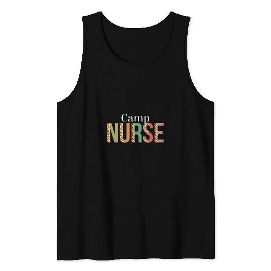 Leopard Camp nurses Print For Nursing Student Tank Tops