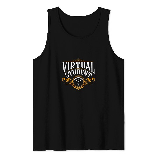 Virtual Student Back to School Learning Remote Funny Tank Tops