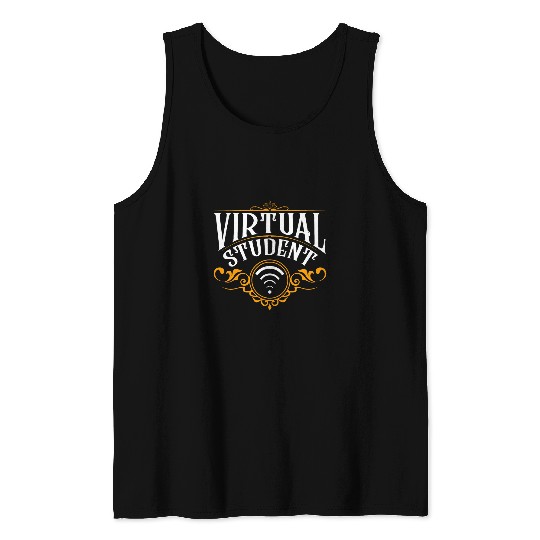 Virtual Student Back to School Learning Remote Funny Tank Tops