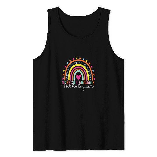 Speech Therapy Rainbow Speech Language Pathologist Therapist Tank Tops