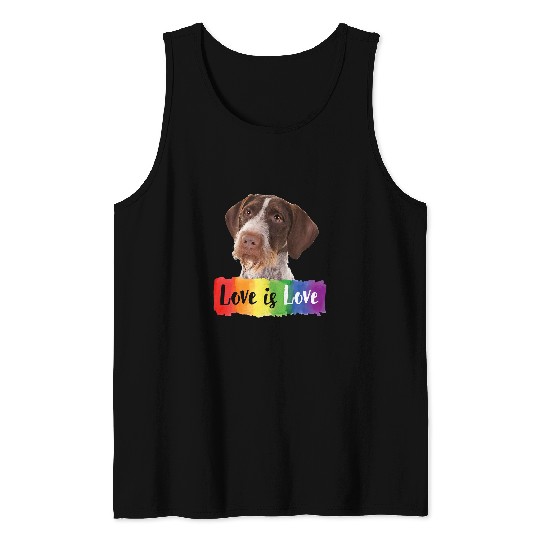 Love is Love Rainbow Dog Pointers German Wirehaired Tank Tops