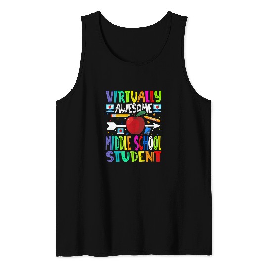 Virtually Awesome Middle School Student Back To School Tank Tops