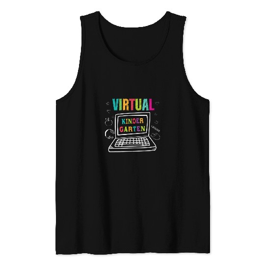 Virtual Kindergarten Teacher Student homes Distance Learning Tank Tops